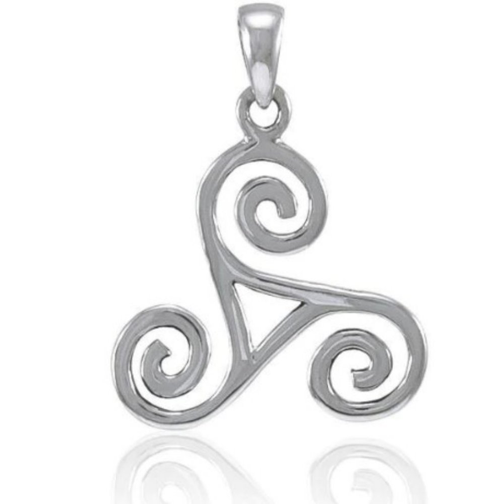 Sterling Silver Celtic Triple Spiral/Trinity Pendant
